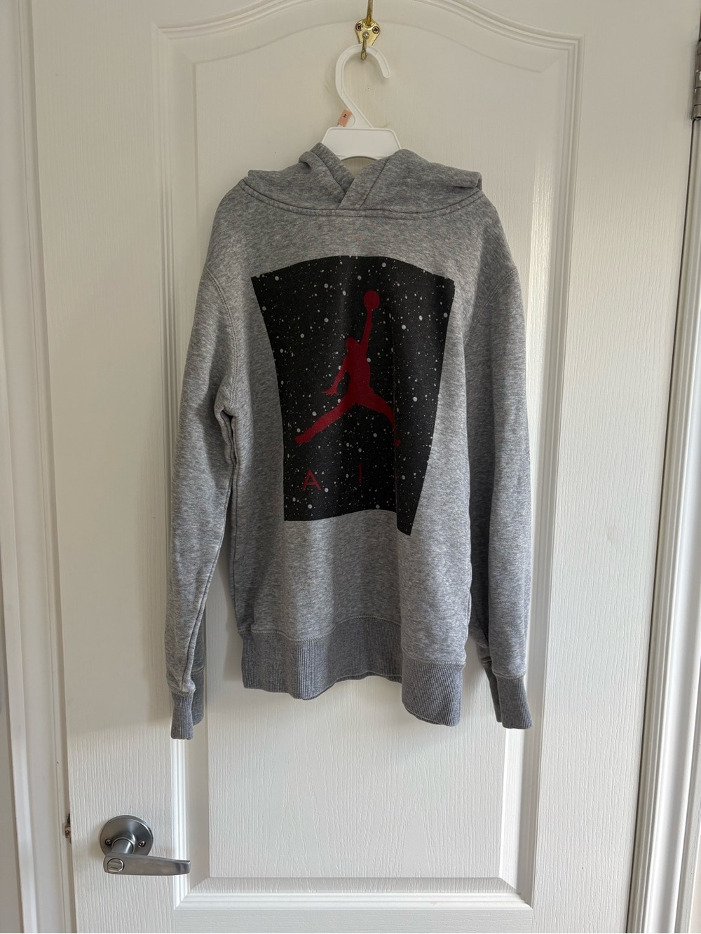 Nike Grey Hoodie with Red Jumpman Graphic